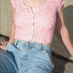pink leopard brandy melville zelly top